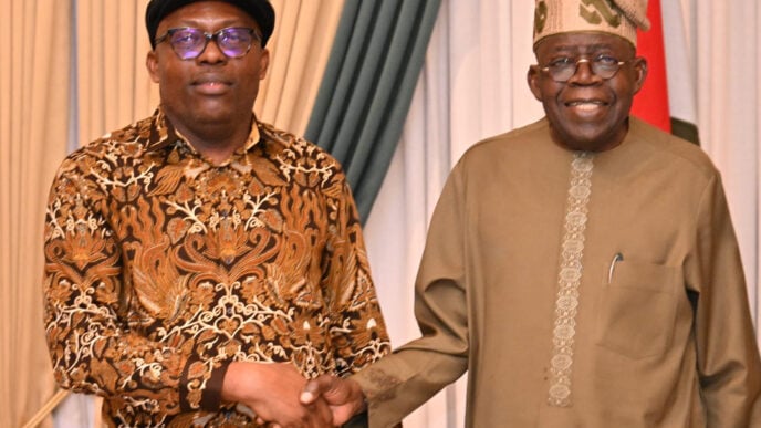 Fubara with Tinubu at the State House peace meeting on Thursday